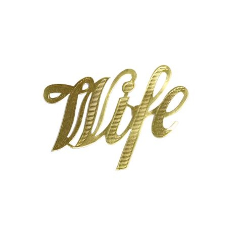 MJ40014/WIFE (11758) – Script Word Wife Gold 10/Bg