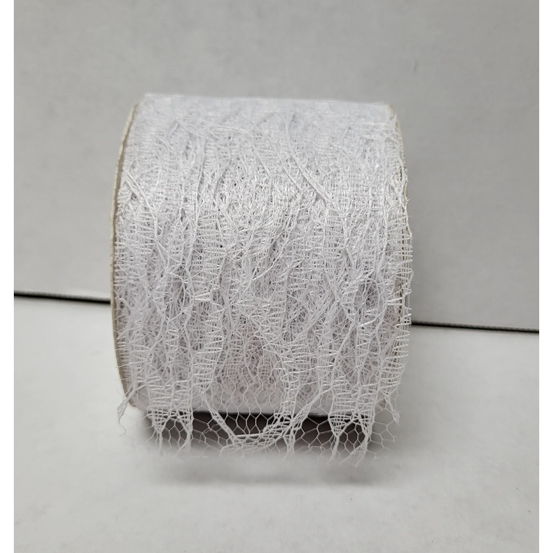874354 (20858) – Lacey Lace #40 White, 2.5 X 25Yds