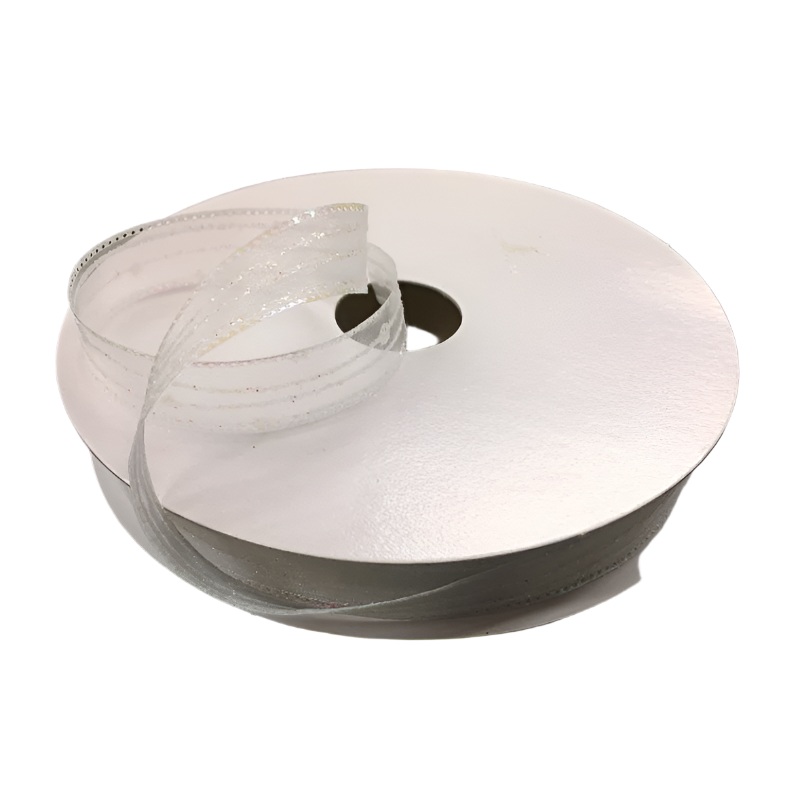 982203-01 DISC (22409) – Sheer/Iridescent Glitter #3 – 5/8 x 50yd – White