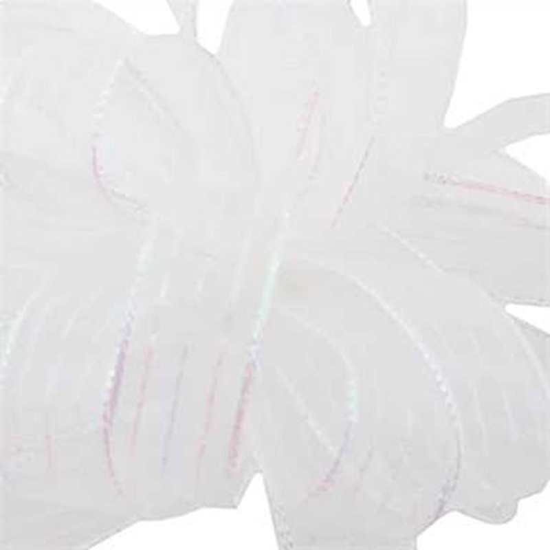 STR-003-50-WHP DISC (24806) – Striped Chiffon #3 – 5/8 x 50yd – White/Pearl