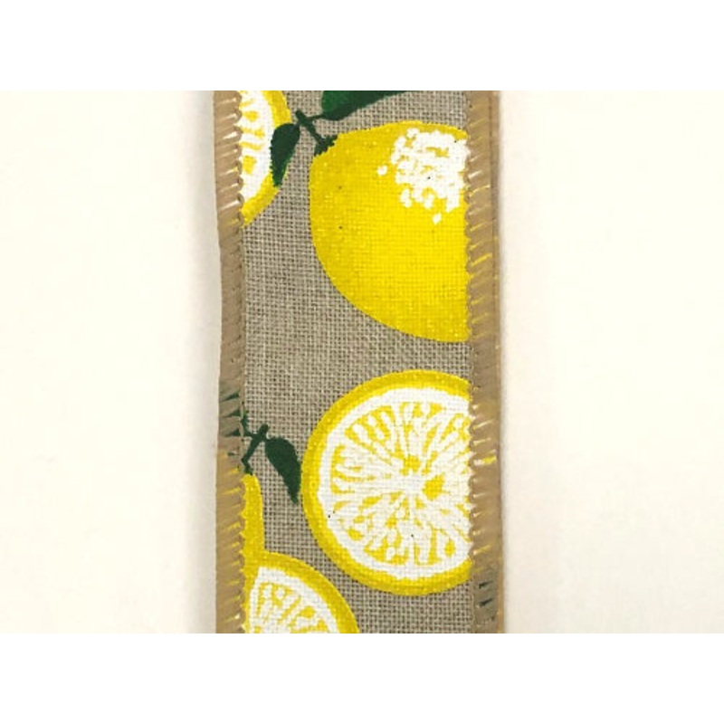 41044-09-15 (26694) – Nat Linen/Lemons 1.5X10Yd