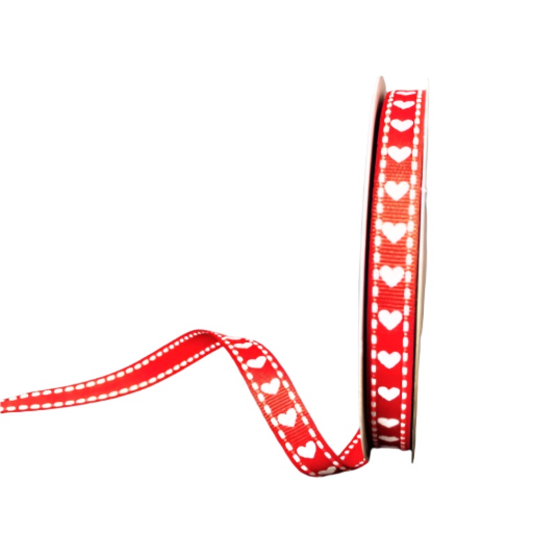 Q940201-12 (26689) – Red/White Heart – 3/8 x 10yd