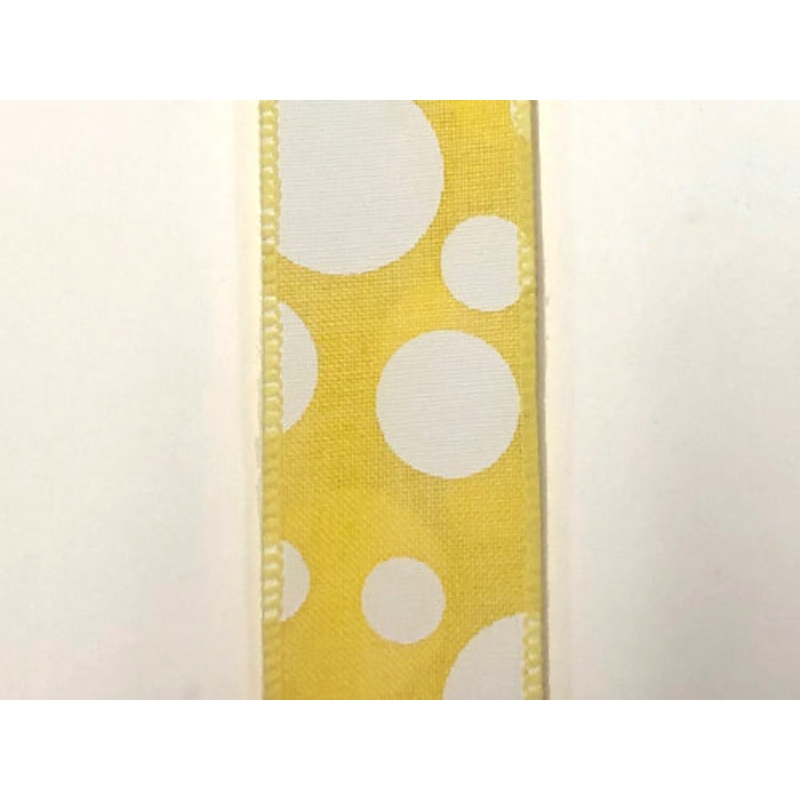 X940609-02 (26704) – Yellow/Linen Wht Dots 1.5X10Yd