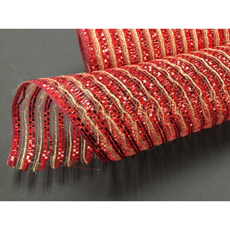 XB98810-13 (28306) – Decor Mesh – 10 x 10yd – Red/Gold
