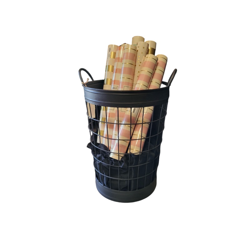 LL4456+++ (19400) – Black Metal Barrell Basket Lg
