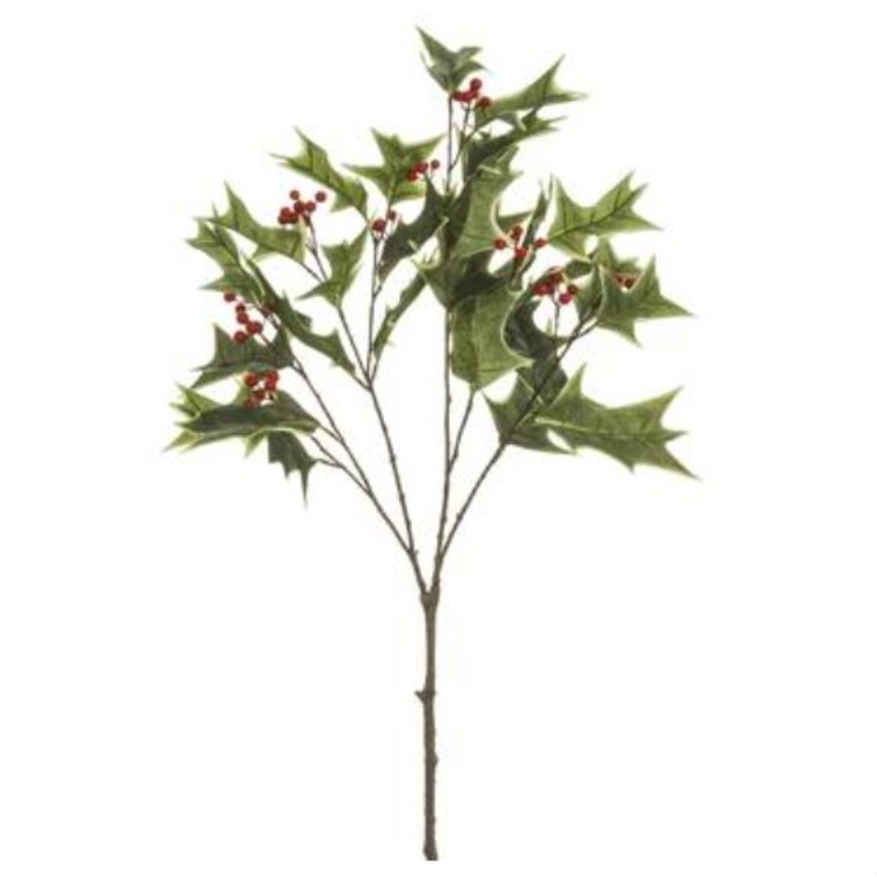 XHS530-VG/RE (30639) – Natural Holly Spray W/ Berry Red