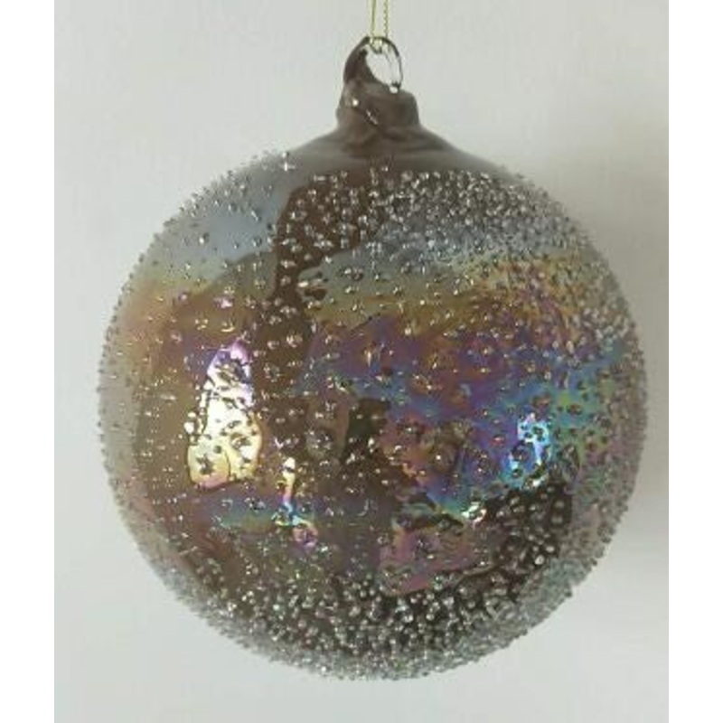 XO063015.GY (26684) – Beaded Glass Ball 150mm Grey