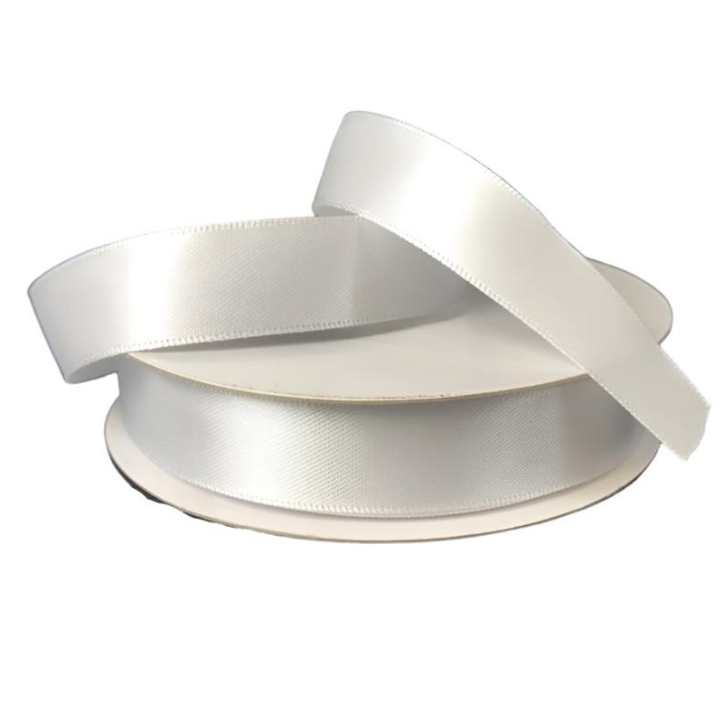 981403-01 (27068) – Double Face Satin #3 – 5/8 x 25yd – White