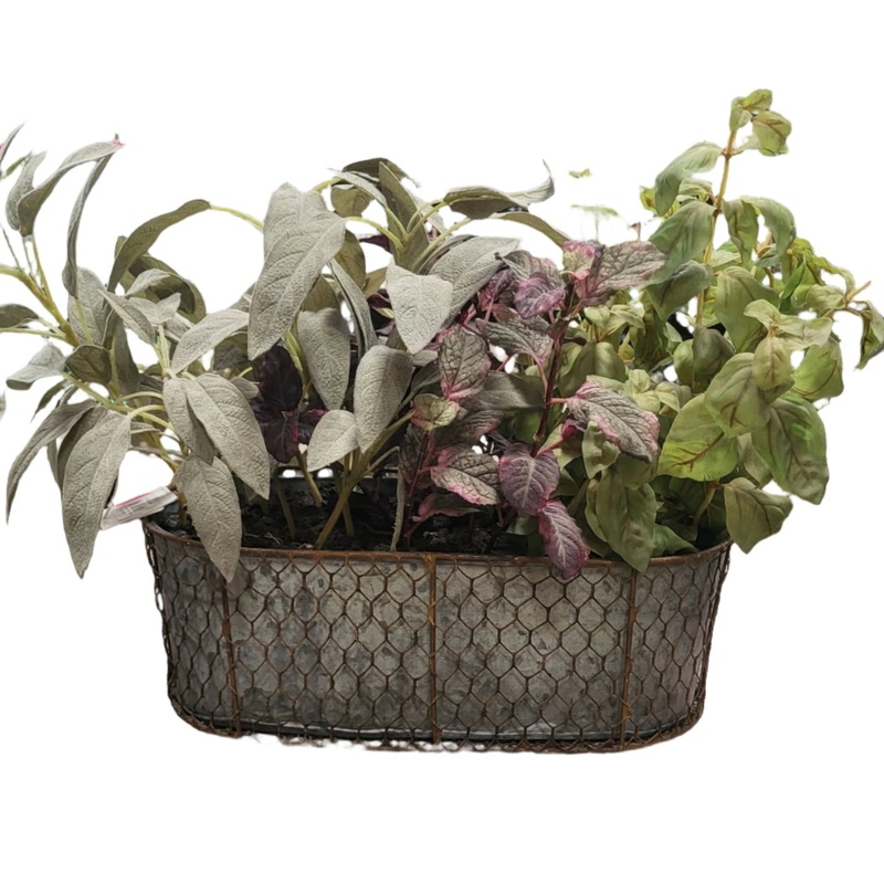 LHB472-GR (18704) – Herb Garden In Mesh Pot 14