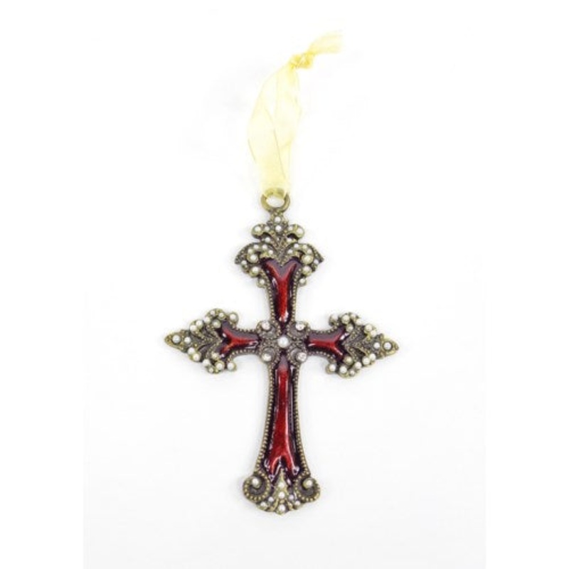 XEF0006N.BU (26250) – Decorate Cross Ornament Pw/Burg