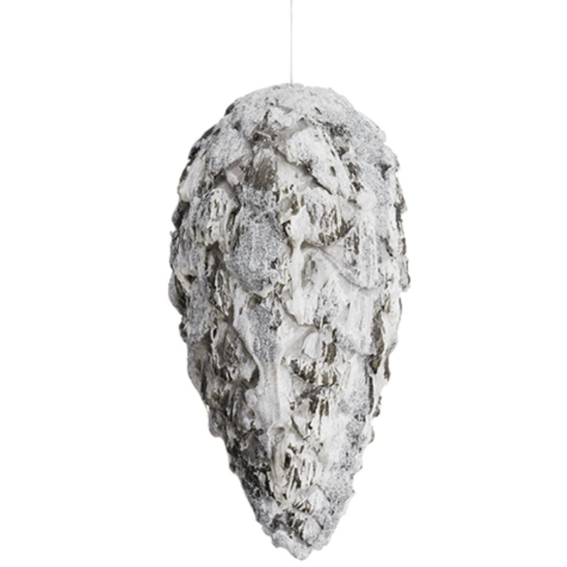 XN5405-GY/GL (29265) – Glittered Pine Cone Ornament Grey/Gold 11