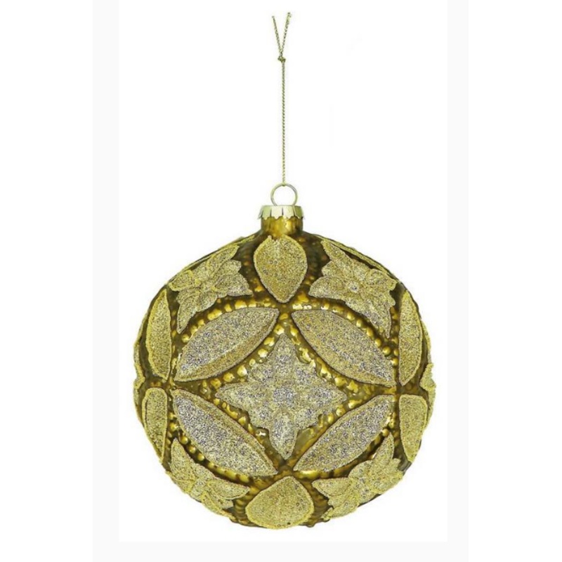 XT1206-AMGO (27790) – Diamond Relief Pattern Ornament 5.9 Gold