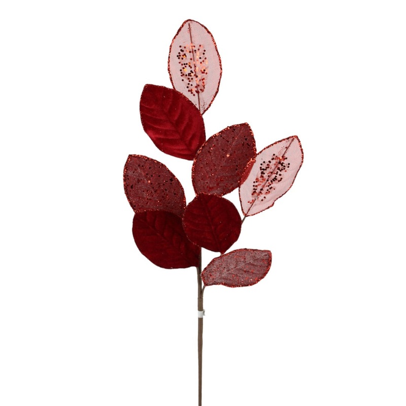 218765 (4023) – Mixed Leaf Spray Deep Red 24.5