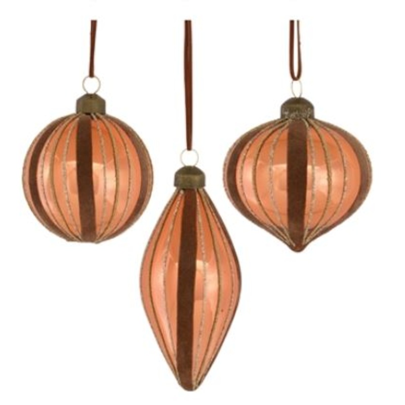 86433 (30320) – Brown Glass Ornament 3 Asst.