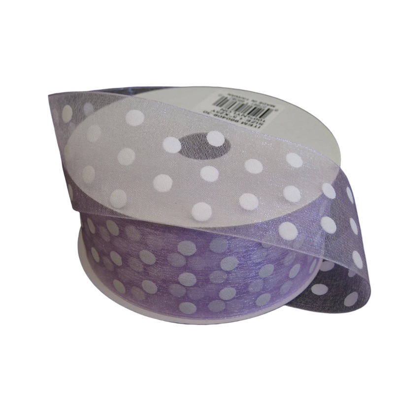 960409-30 (26712) – Lavender Sheer/White Dots #9 – 1.5 x 25yd
