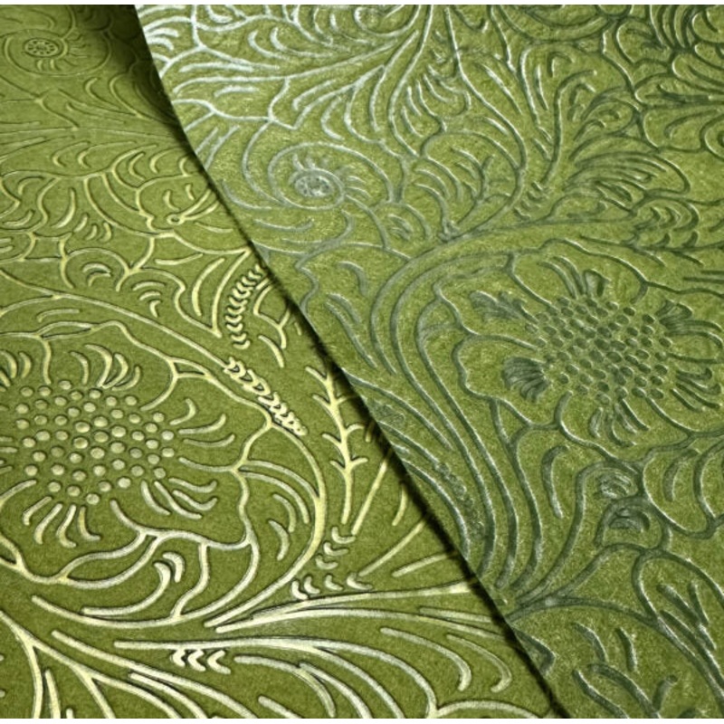 FW20-08 (48) – Flower Embossed Wrap – 20 x 20 Sheets – 100/Pack – Moss