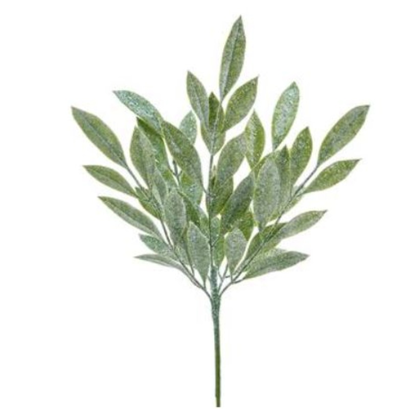 XIS248-GR/SI (30936) – Glittered Eucalyptus Spray 15.75