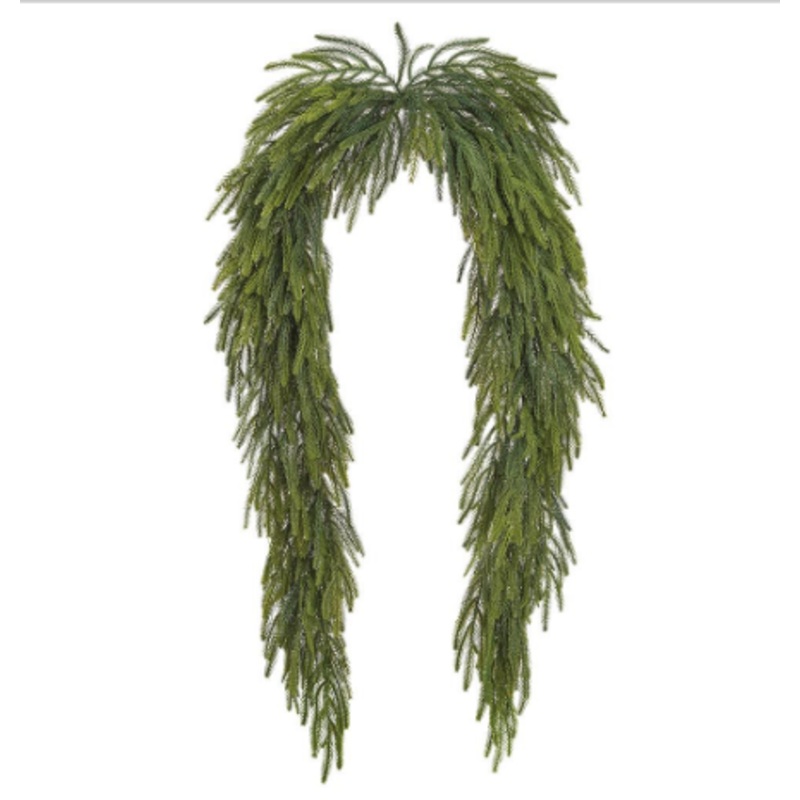 YGW431-GR (32229) – Willow Pine Mantel Swag Garland Green 8′