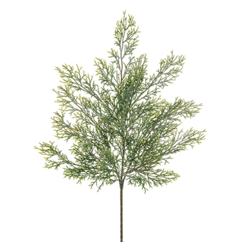 YSC158-GR/GL (26340) – Glittered Cedar Spray 18 Green
