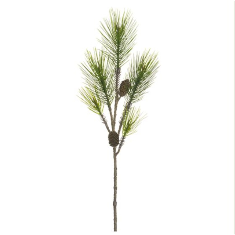 YSE358-GR (27494) – Long Needle Pine Spray W/ Plastic Cone 33