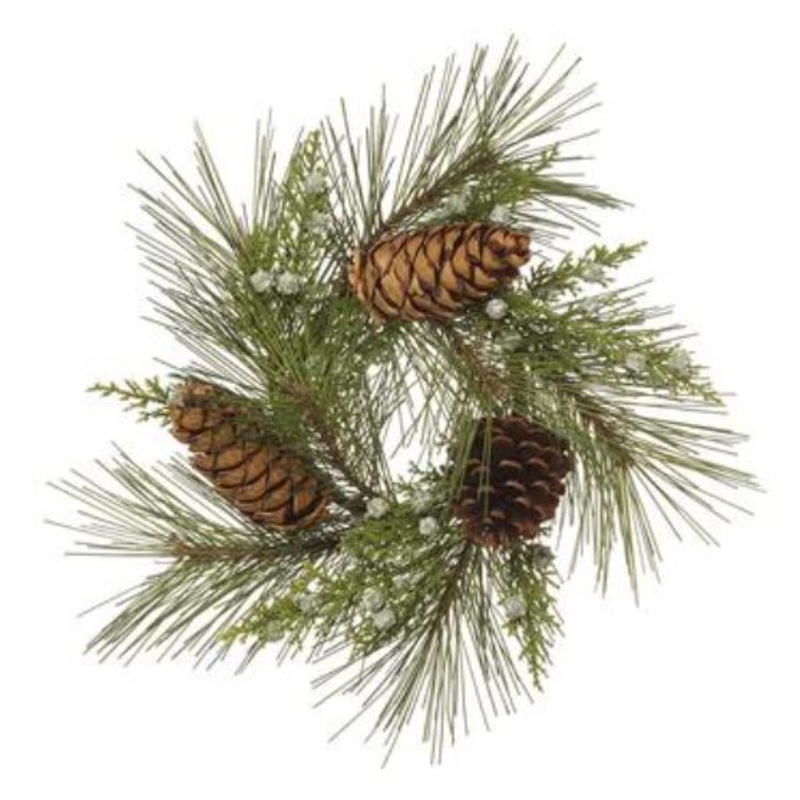 YWP012-GR/MX (30028) – Bottlebrush Pinecone 12 Wreath