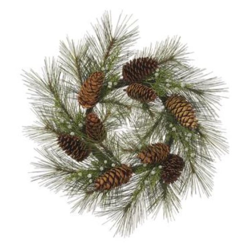 YWP025-GR/MX (30029) – Bottlebrush Pinecone 24 Wreath