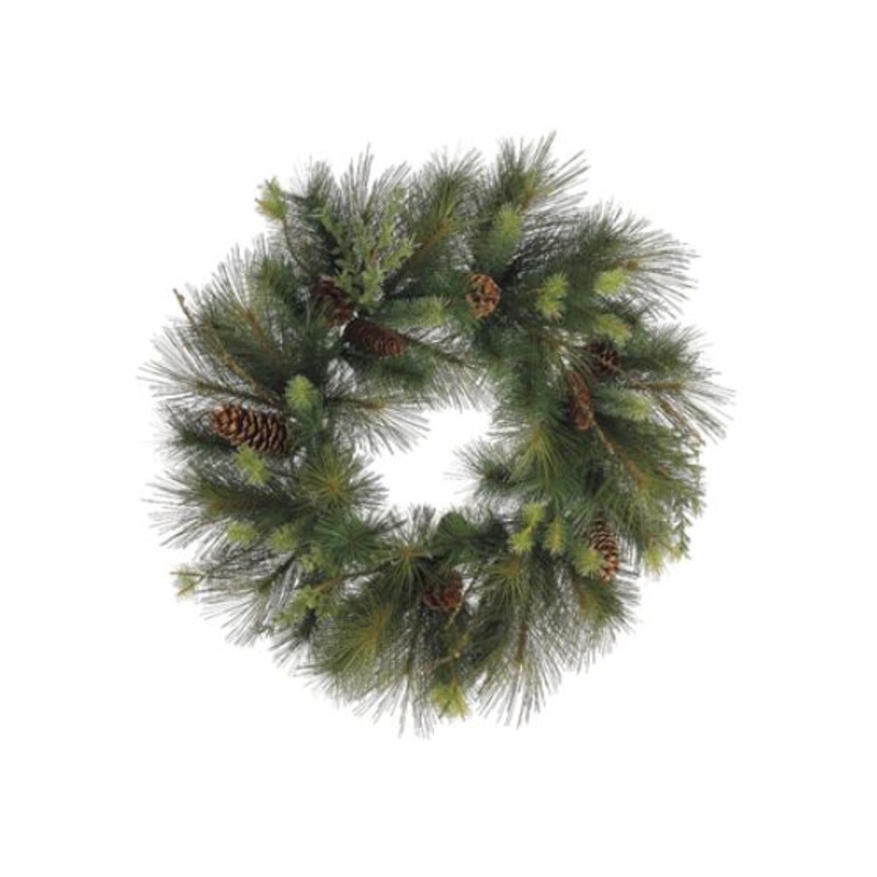 YWX418-GR/BR (31033) – Pine/Cone/Twig Wreath 30