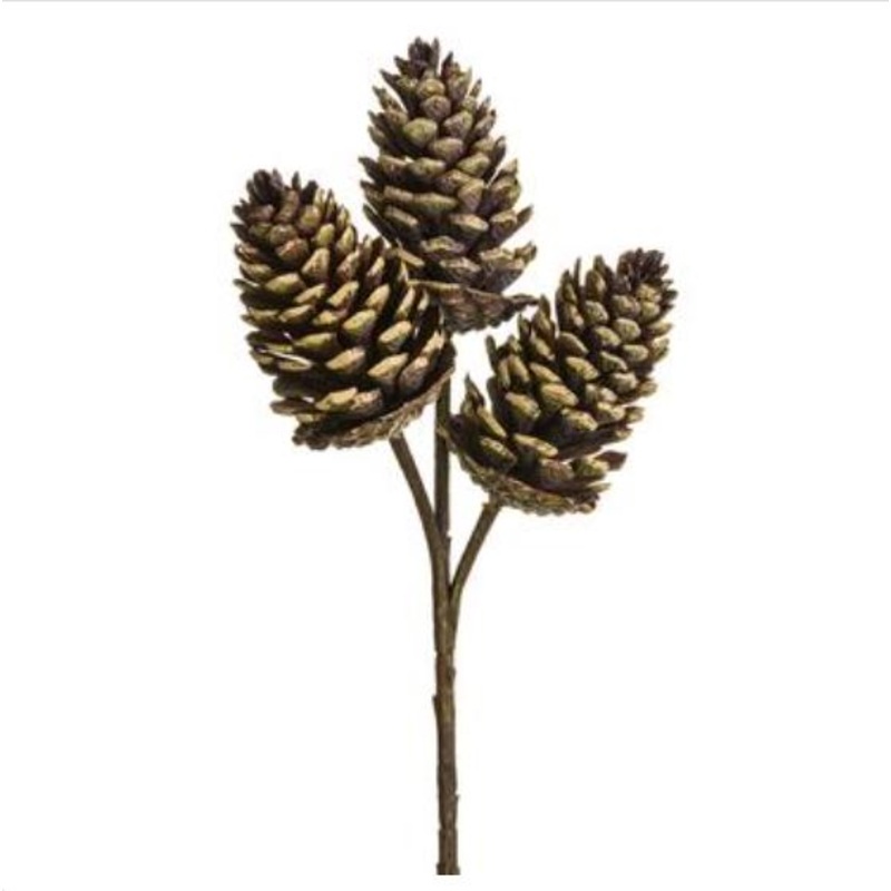 XDK140-BR/GR (30963) – Plastic Pine Cone Pick Brown/Green 12