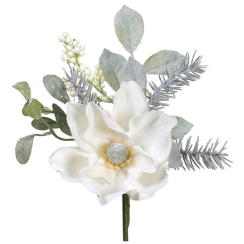 XDK205-WH/GR (40) – Magnolia/Mistletoe/Berry Pick Frosted White/Green