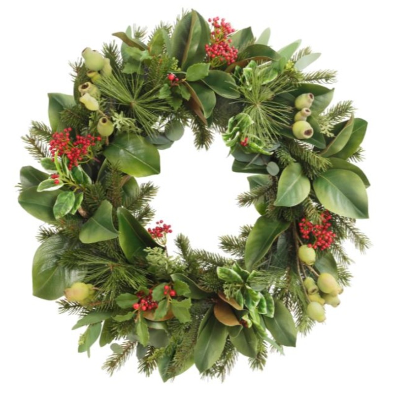 XP075015.RDGR (31126) – Pine Needles/Holly Wreath 24