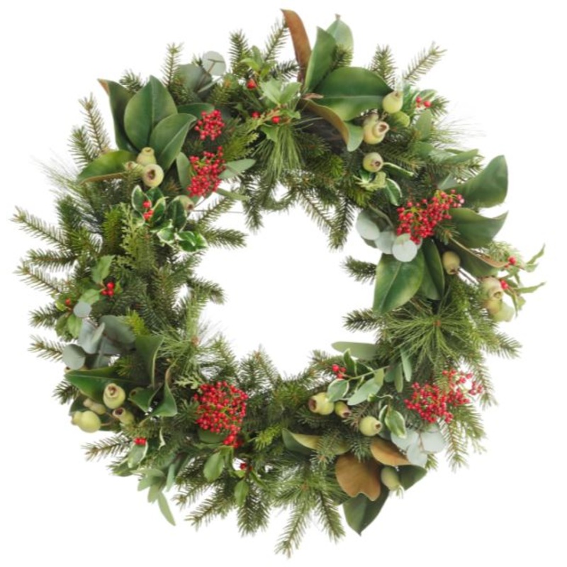 XP075016.RDGR (31125) – Pine Needles/Holly Wreath 30