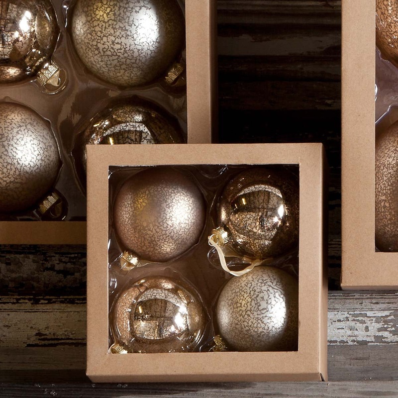 XAO80162 (27743) – Glass Ball Snowdrift Small Box/4