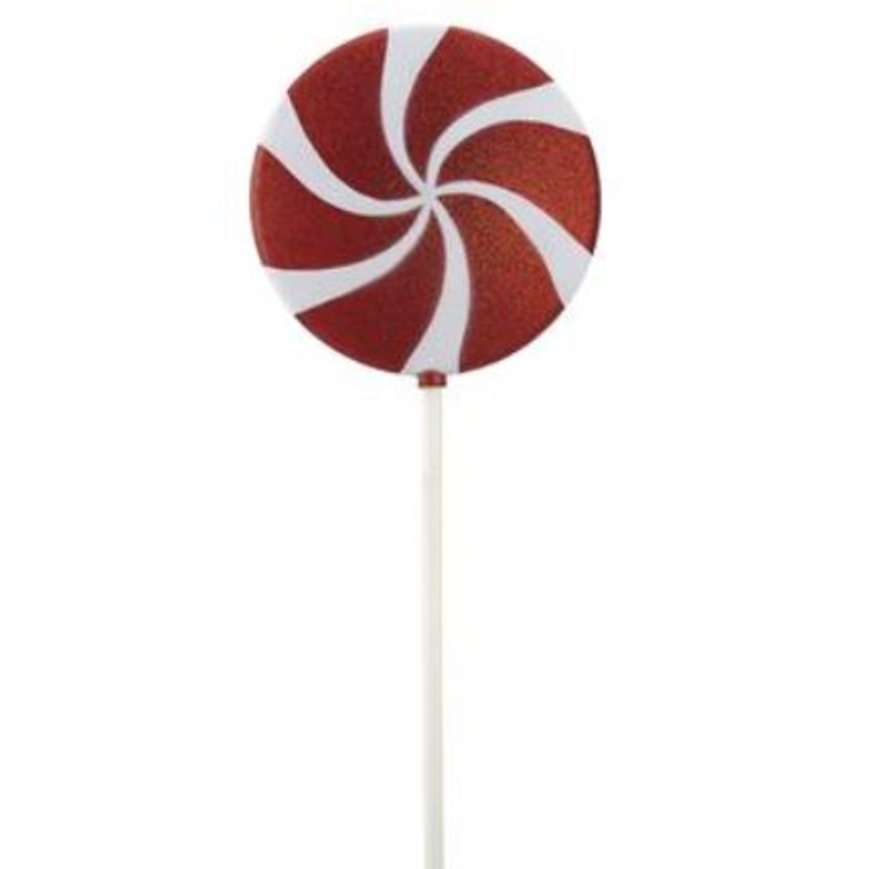 XAS301-RE/WH (28425) – Glittered Lollipop Pick Red/White 30