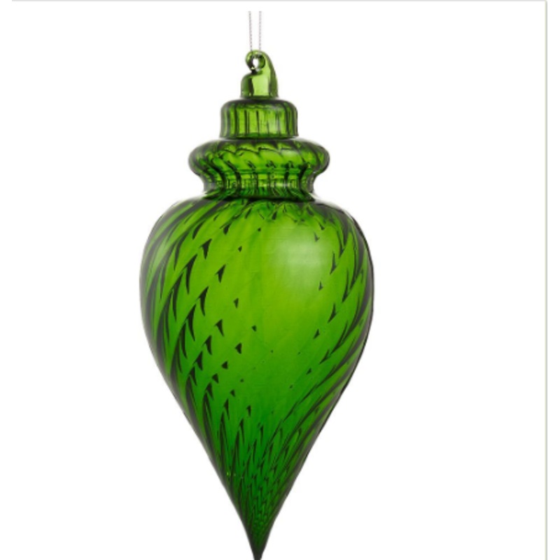 XGM243-GR (32197) – Glass Finial Green 8.5