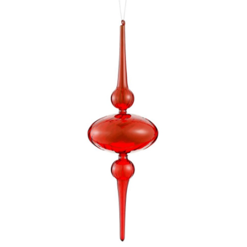 XGM244-RE (44) –  Glass Finial Ornament 15 Red