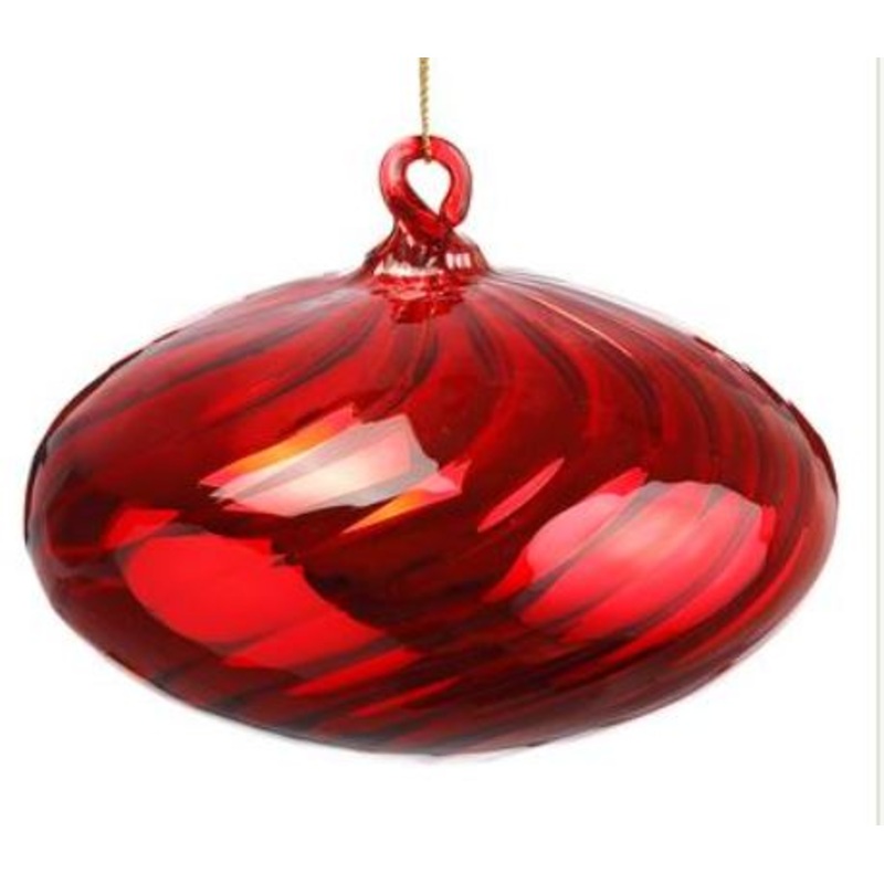 XGN019-RE (30105) – Swirl Glass Onion Ornament Red 4.75