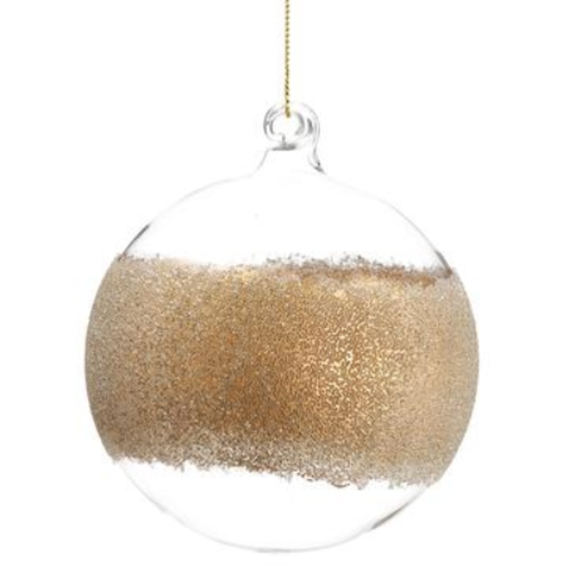 XGN236-CW/GO (26313) – Beaded Glass Ball Orn Clear/Gold 4 $12.90