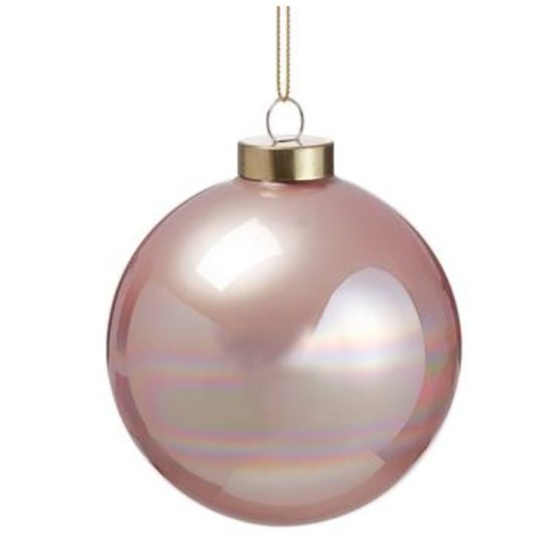 XGN447-PK/P (30982) – Glass Ball Ornament Pink/Pearl 4