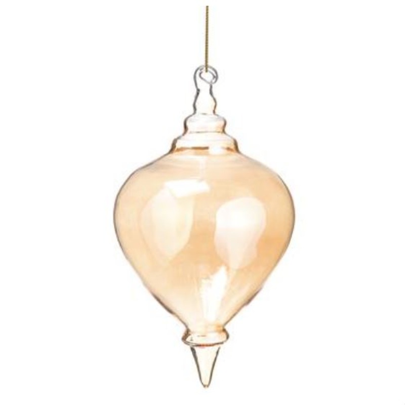 XGN477-AM (26318) – Glass Finial Ornament Amber 6.5