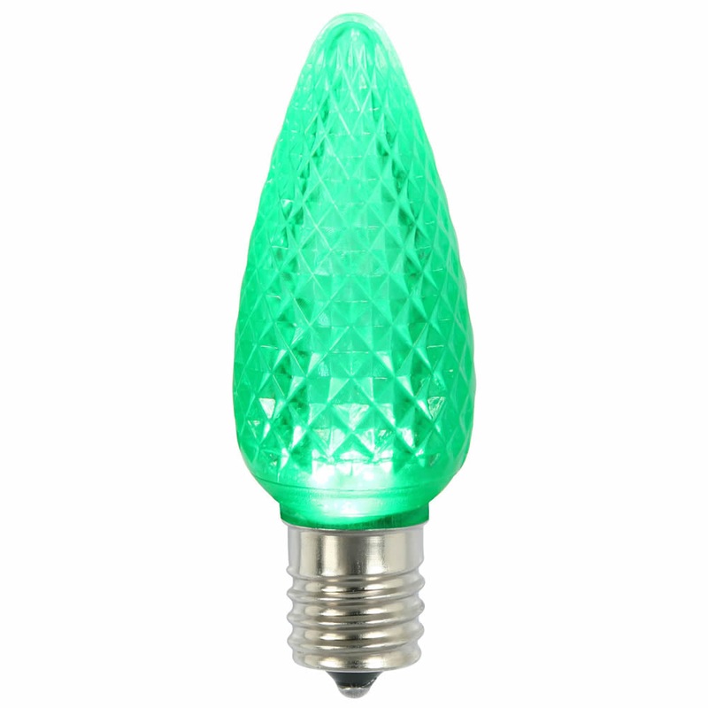 XLEDC94T-25 (28803) – C9 Faceted LED Green Twinkle 25/Bx