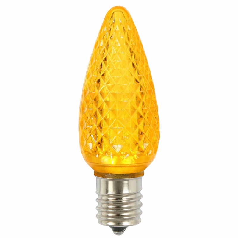 XLEDC97-25 (27514) – C9 Faceted Led Yellow Bulb .45W
