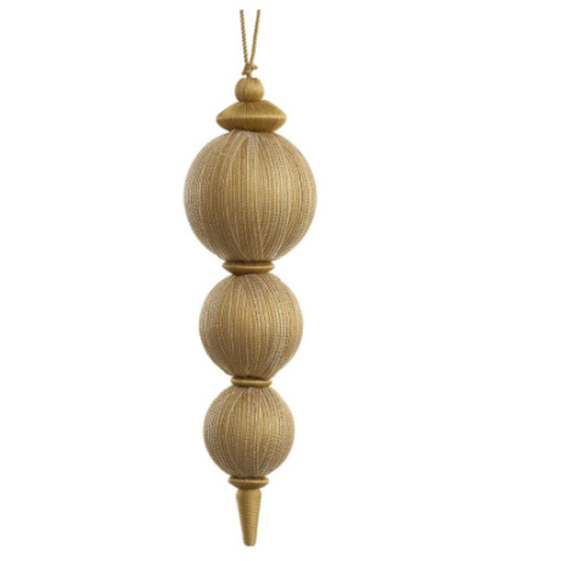 XM0291-GO/GO (32206) – Metallic Thread Ball Finial Ornament 13 Gold