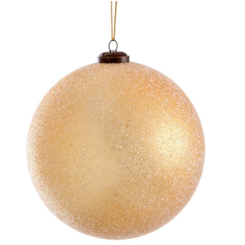 XM1235-GO (32208) – Glitter Plastic Ball Ornament Gold 6