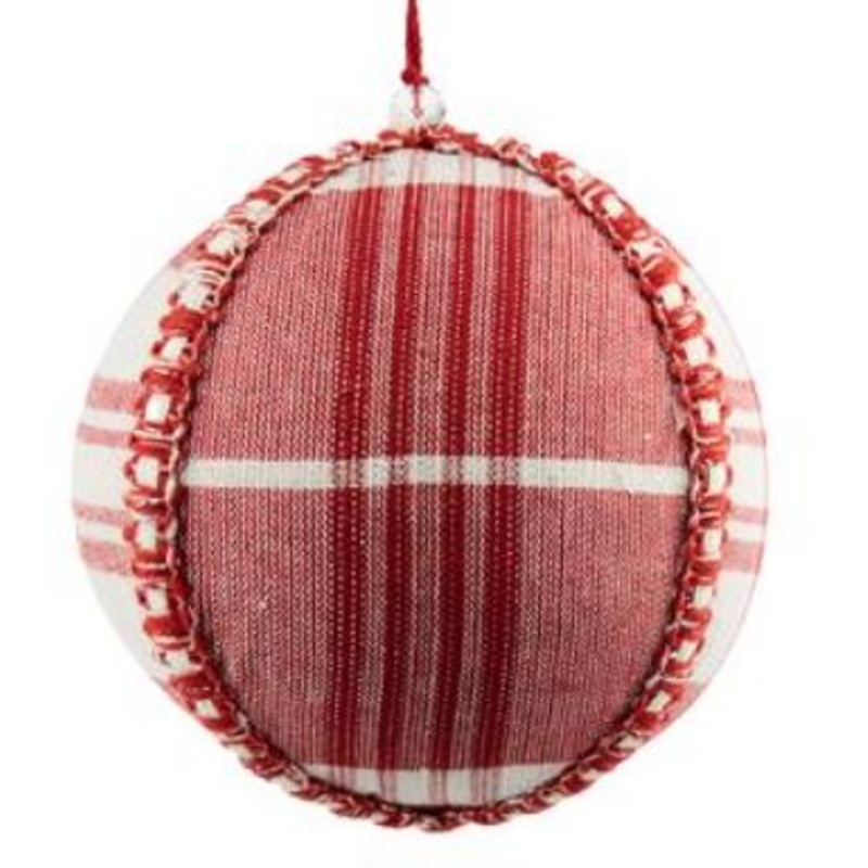 XM3079-RE/WH (30107) – Plaid Ball Ornament Red/White 6
