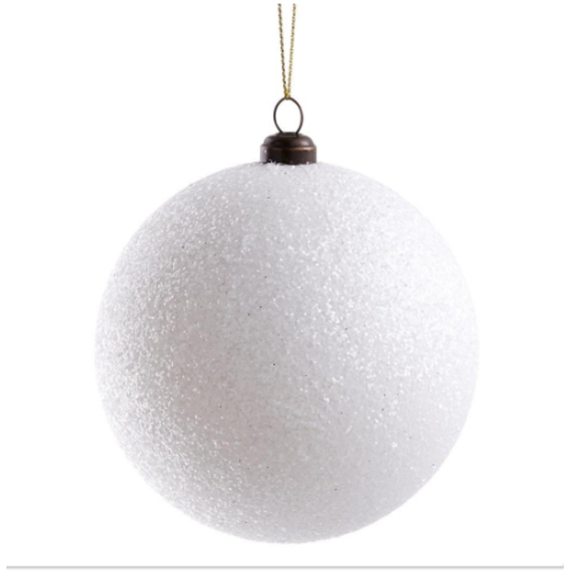 XM3227-WH (32209) – Glitter Plastic Ball Ornament White 4
