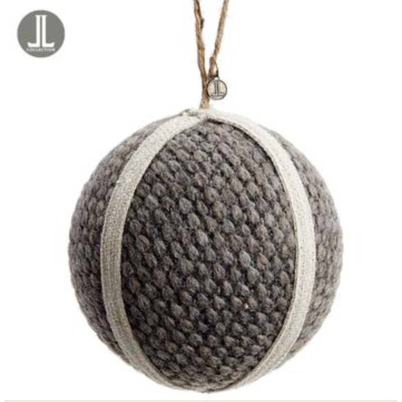 XN0145-TP/BE (26260) – Knit Ball Ornament Taupe/Beige 4.75