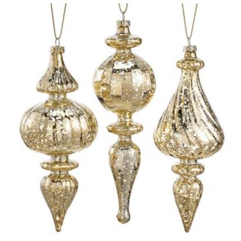 XN0279-GO (30930) – Finial Ornament Gold 7-7.75 St/3