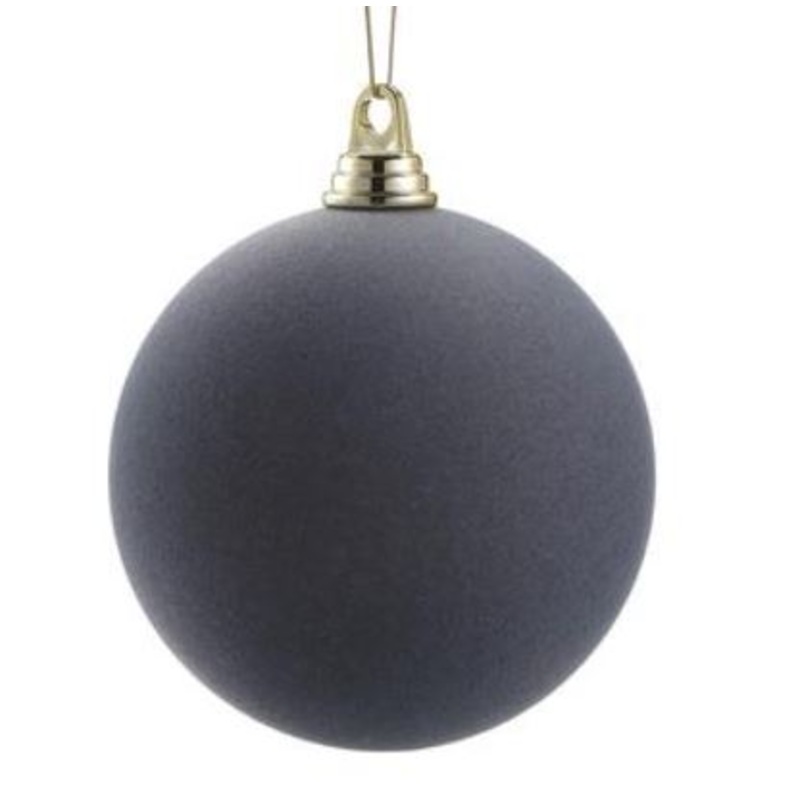 XN1174-GY (30015) – Flocked Ball Ornament Gray 6