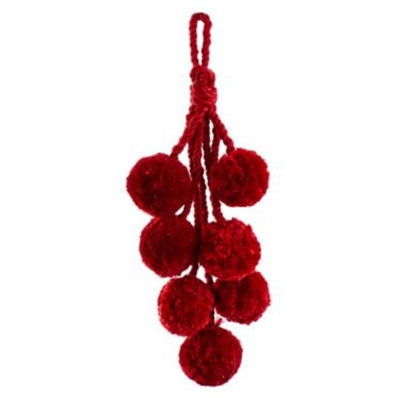 XN1410-RE (30934) – Pompon Tassel Ornament X7 Red 14