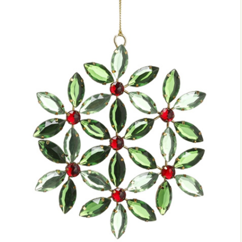XN2038-RE/GR (26889) – Rhinestone Medallion Ornament Red/Green